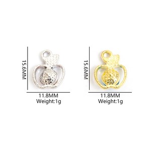 10 Chiếc 7 Màu Kim Cương Giả Inlay Đêm Giáng Sinh Ping 'an Apple Charms, Mặt Dây Hợp Kim Tạo Kiểu Trái Cây Tinh Tế Cho DIY Tính Khí Xương Đòn Dây Chuyền Vòng Cổ Vòng Tay Bông Tai Móc Khóa
