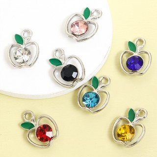 10 Chiếc 7 Màu Kim Cương Giả Inlay Đêm Giáng Sinh Ping 'an Apple Charms, Mặt Dây Hợp Kim Tạo Kiểu Trái Cây Tinh Tế Cho DIY Tính Khí Xương Đòn Dây Chuyền Vòng Cổ Vòng Tay Bông Tai Móc Khóa