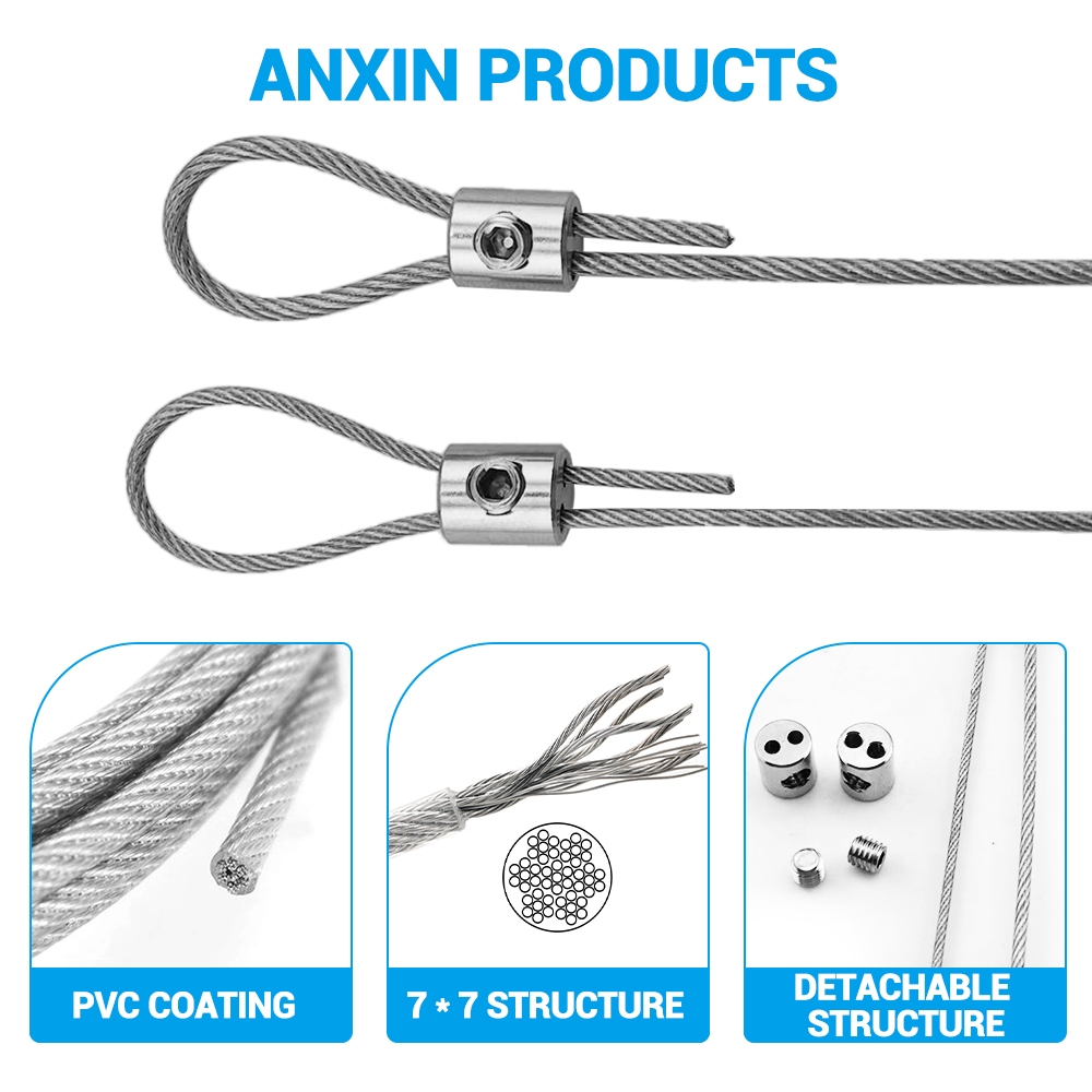 Bộ cố định cáp treo dây thép phủ PVC 1,5-2mm có thể điều chỉnh Thích hợp treo Bonsa Swings DIY