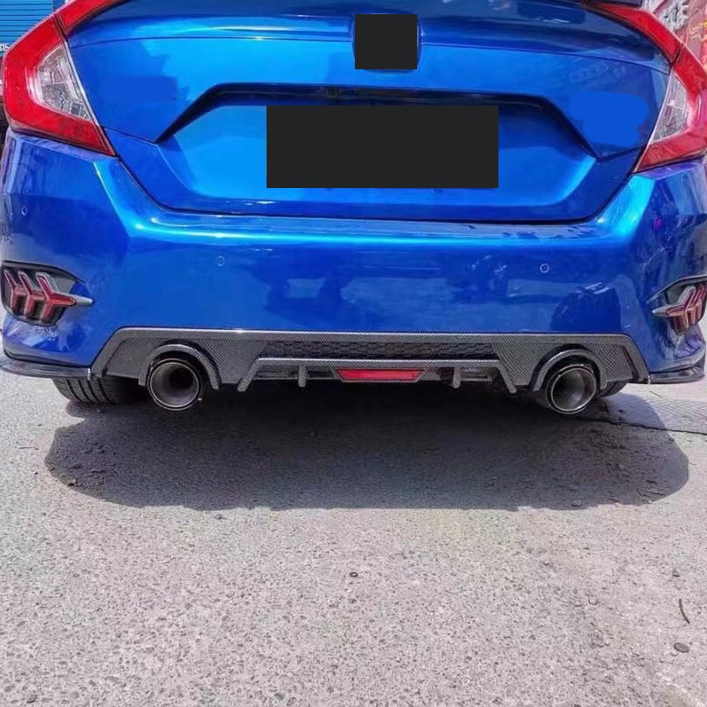 Body Kit Viền Tạo Kiểu Tái Trang Bị Bên Phía Sau Khuếch Tán Ống Xả Đuôi Điều Chỉnh Phụ Kiện Dành Cho Xe Honda Civic 10th Gen 2016 2017 2018 2019 2020 Sedan Trang Trí / Sửa Đổi Phần