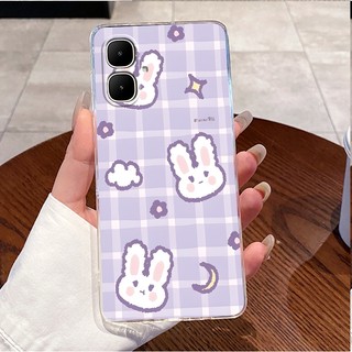 Dành Cho Tecno KM4 Ốp Lưng Tecno Spark Go 2 Trong Suốt Sang Trọng Dễ Thương Thỏ Tình Yêu Ngộ nghĩnh Thoáng Mát Mềm TPU Silicon Spark Go 2 Tecno Vỏ Điện Thoại
