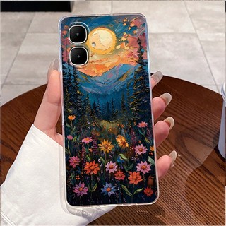 Dành Cho Tecno KM4 Ốp Lưng Tecno Spark Go 2 Trong Suốt Sang Trọng Dễ Thương Thỏ Tình Yêu Ngộ nghĩnh Thoáng Mát Mềm TPU Silicon Spark Go 2 Tecno Vỏ Điện Thoại