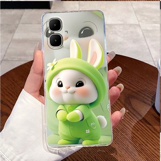 Dành Cho Tecno KM4 Ốp Lưng Tecno Spark Go 2 Trong Suốt Sang Trọng Dễ Thương Thỏ Tình Yêu Ngộ nghĩnh Thoáng Mát Mềm TPU Silicon Spark Go 2 Tecno Vỏ Điện Thoại