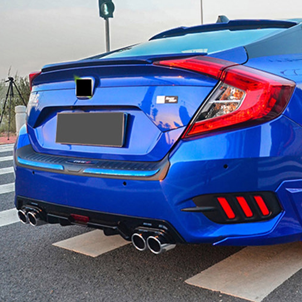 Body Kit Viền Tạo Kiểu Tái Trang Bị Bên Phía Sau Khuếch Tán Ống Xả Đuôi Điều Chỉnh Phụ Kiện Dành Cho Xe Honda Civic 10th Gen 2016 2017 2018 2019 2020 Sedan Trang Trí / Sửa Đổi Phần