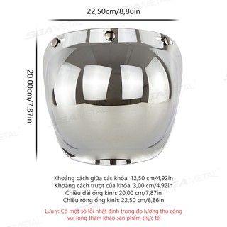 SEAMETAL Mở Mặt Mũ Bảo Hiểm Tấm Che Xe Máy Mũ Bảo Hiểm Bong Bóng Tấm Che Lật Lên Xe Máy Tấm Che Ống Kính Xe Máy Mũ Bảo Hiểm Phụ Kiện