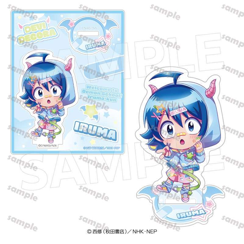 Chào mừng bạn đến với Demon School Iruma-kun Acrylic Stand Demon Trang trí hình Chibi với bảng nền