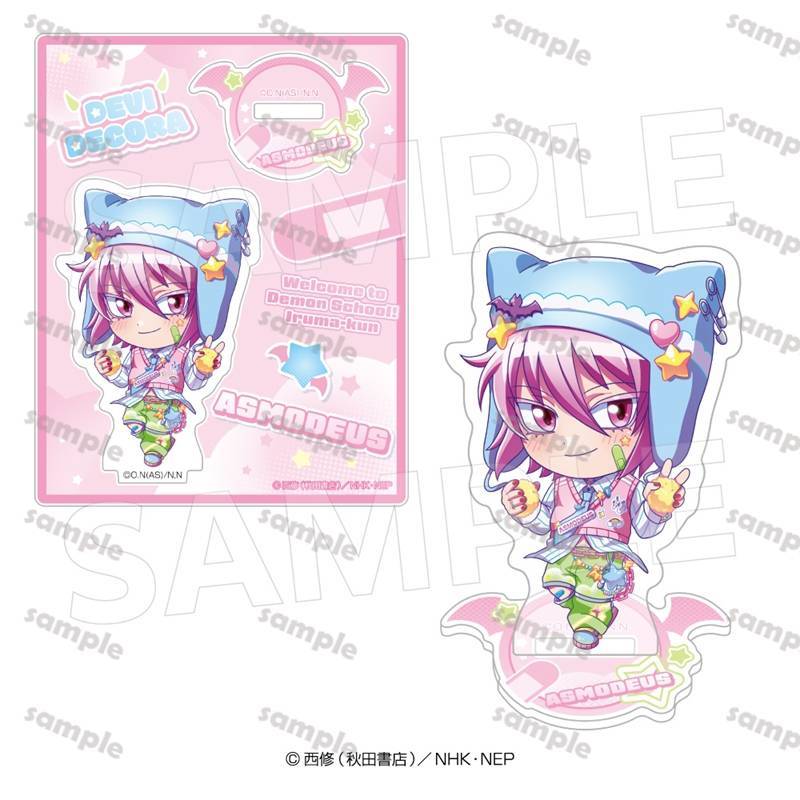Chào mừng bạn đến với Demon School Iruma-kun Acrylic Stand Demon Trang trí hình Chibi với bảng nền