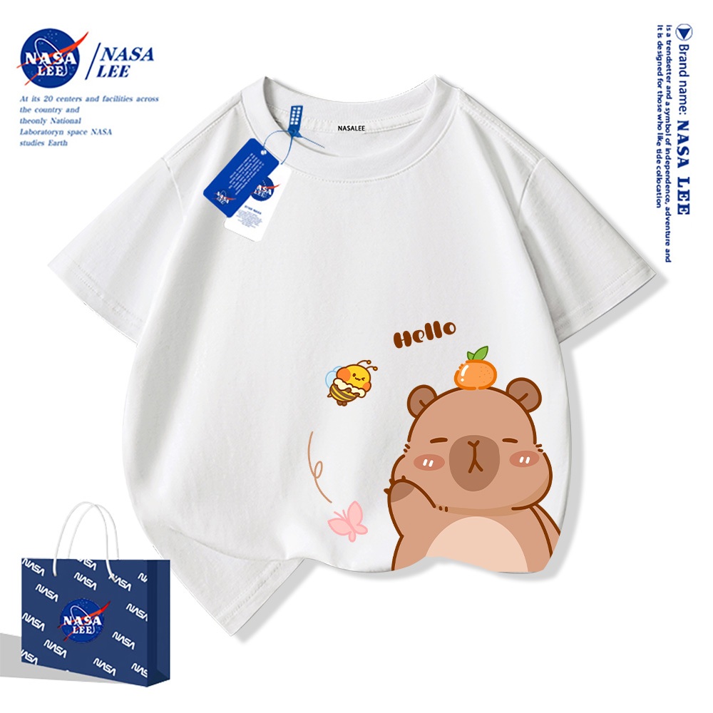 🚀Xu hướng hot 2026 🚀 Áo thun trẻ em họa tiết Capybara NASA — Unisex — Giao hàng ngay