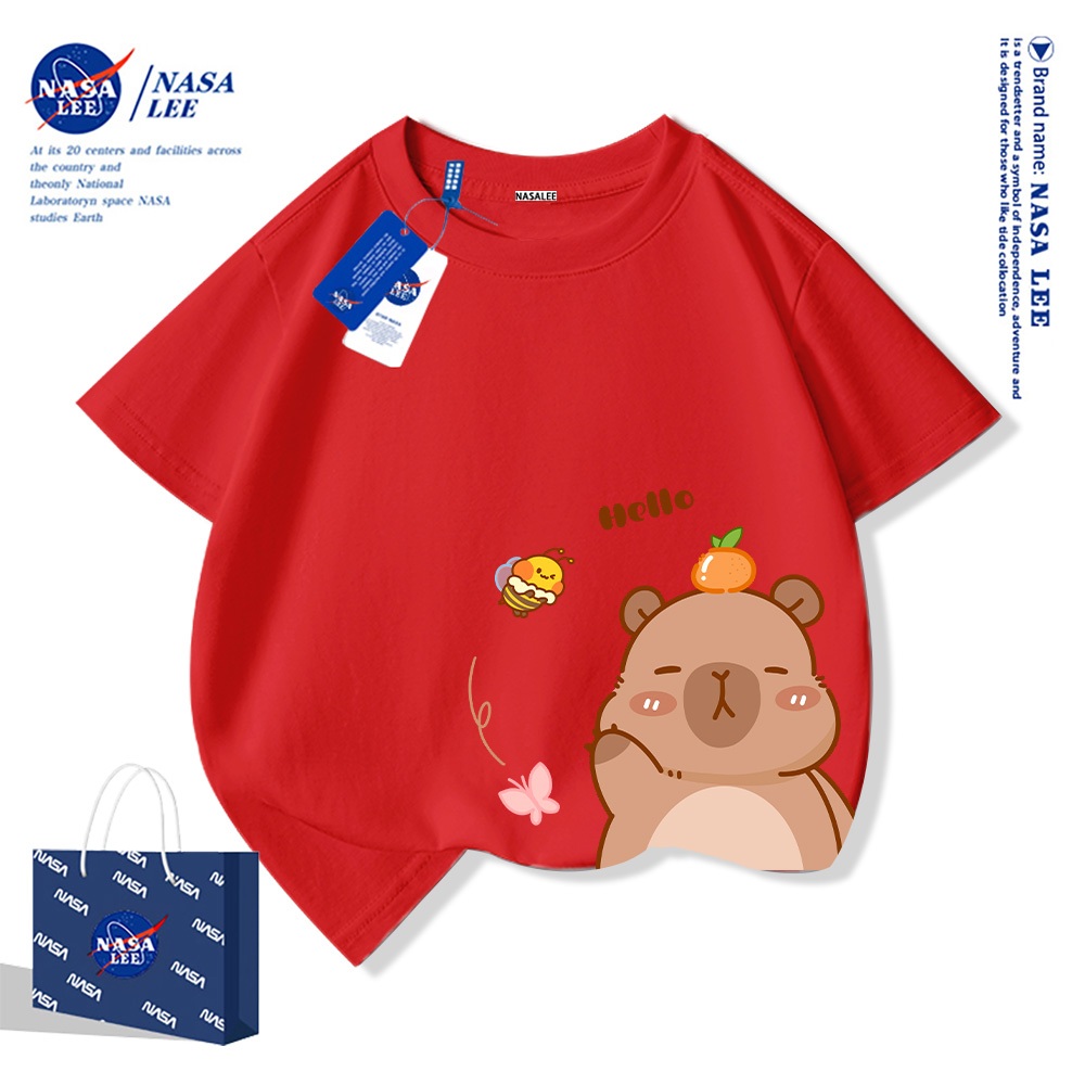 🚀Xu hướng hot 2026 🚀 Áo thun trẻ em họa tiết Capybara NASA — Unisex — Giao hàng ngay