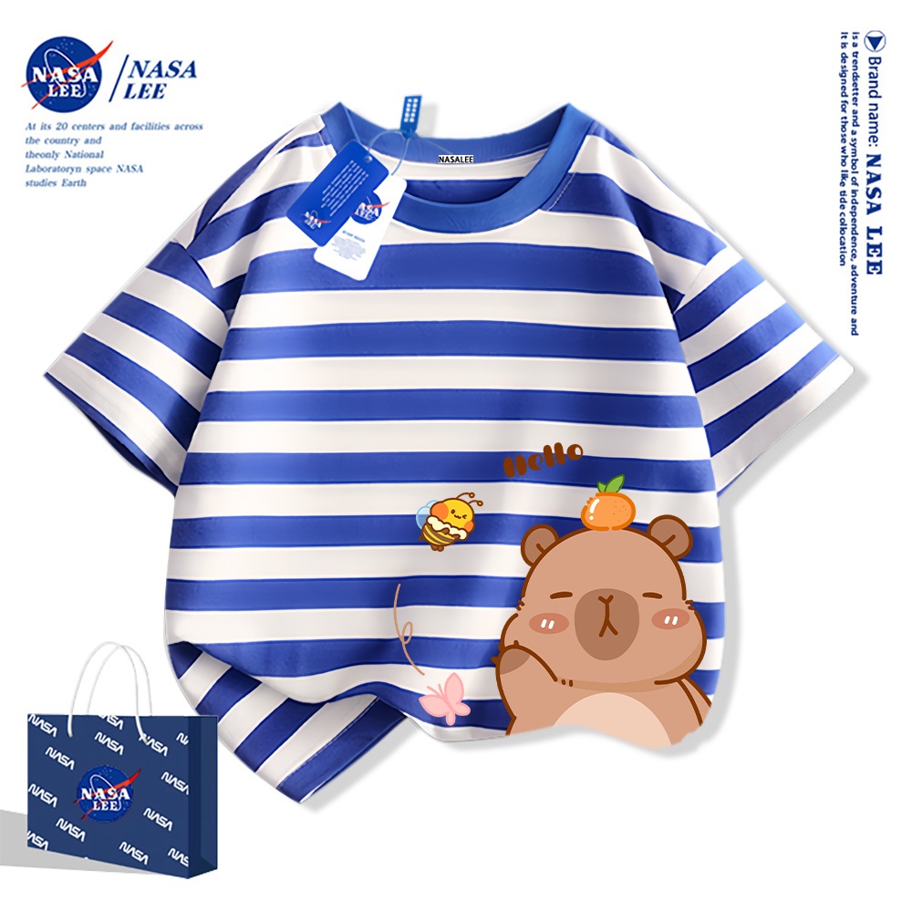 🚀Xu hướng hot 2026 🚀 Áo thun trẻ em họa tiết Capybara NASA — Unisex — Giao hàng ngay