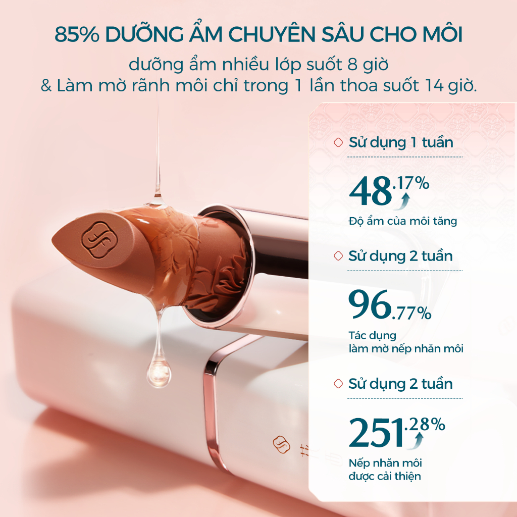 【Trần Kiều 96 Livestream】Florasis ( Hoa Tây Tử)  Son Môi Blooming Rouge Engraved - Khắc hoa tinh tế - Bám màu tốt, lên màu chuẩn an toàn cho môi