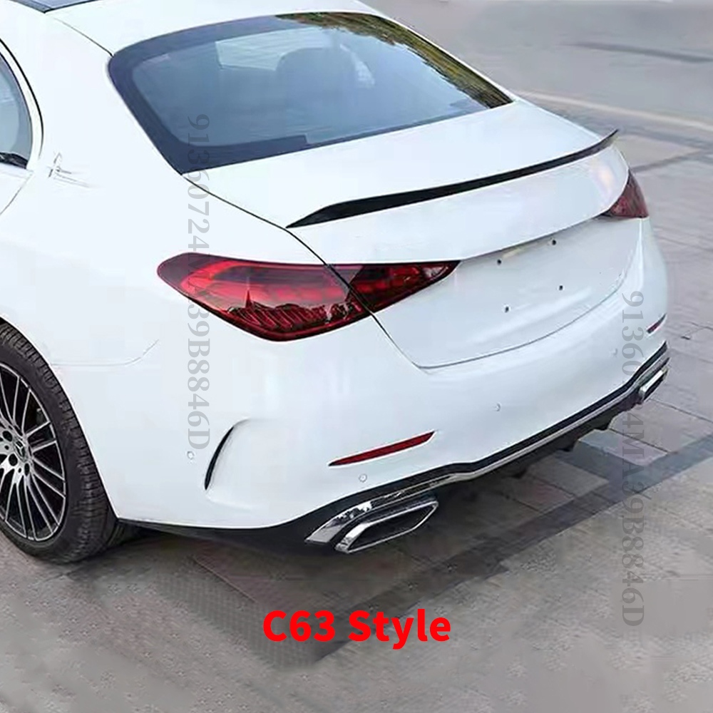 Cánh lướt gió phía sau Cánh chắn gió Sửa đổi cho Mercedes Benz C W206 Sedan 4 cửa 2022 2023 C200 C220 C300 AMG C63 Phong cách Trunk Boot Lip