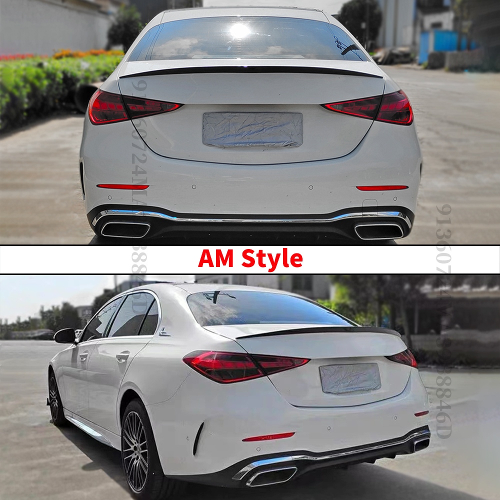 Cánh lướt gió phía sau Cánh chắn gió Sửa đổi cho Mercedes Benz C W206 Sedan 4 cửa 2022 2023 C200 C220 C300 AMG C63 Phong cách Trunk Boot Lip