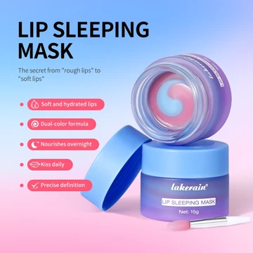 Mặt nạ ngủ môi Lakerain Blueberry, Mặt nạ môi qua đêm, Son dưỡng dưỡng dạng xoáy kép để giảm nếp nhăn, dưỡng ẩm và dưỡng ẩm cho da nứt nẻ khô với Vitamin C và bơ hạt mỡ