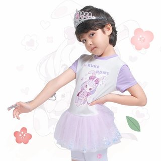 KUKE HOME Trẻ em thể thao ngắn tay áo đầm ngắn tay áo tốc độ khô thoáng khí