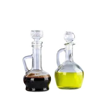 [Phong cách hoàng gia] Nồi dầu thủy tinh đầu chim nhỏ, Chai giấm & nước tương, Gia vị có nắp đậy & Hộp đựng chất lỏng!