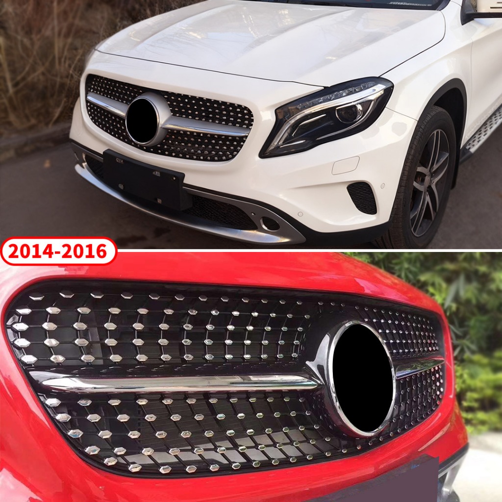 Sửa Đổi Hood Đầu Vào Lưới Viền Tạo Kiểu Trước Lưới Tản Nhiệt Đua Lưới Tản Nhiệt Cho Xe Mercedes Benz GLA X156 2014 2015 2016 2017 2018 2019 Facelift Body Kit