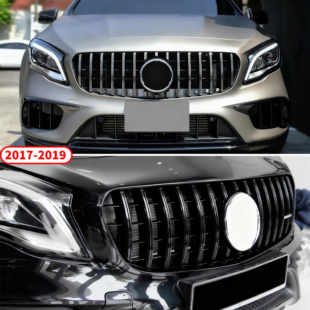 Sửa Đổi Hood Đầu Vào Lưới Viền Tạo Kiểu Trước Lưới Tản Nhiệt Đua Lưới Tản Nhiệt Cho Xe Mercedes Benz GLA X156 2014 2015 2016 2017 2018 2019 Facelift Body Kit