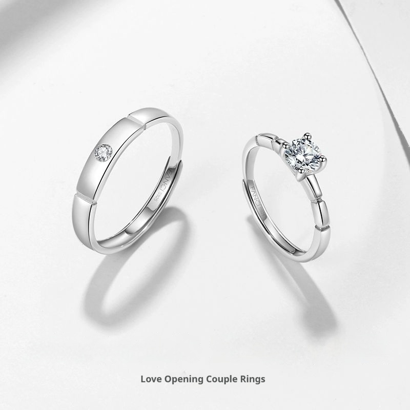FANCIME Nhẫn Cưới Nhẫn Đính Hôn Nhẫn Xưng Tội Nhẫn Có Thể Điều Chỉnh Tình Yêu Lời Hứa Nhẫn Dành Cho Cặp Đôi Khắc Tùy Chỉnh Lễ Tình Nhân Lễ Hội Qixi Quà Tặng