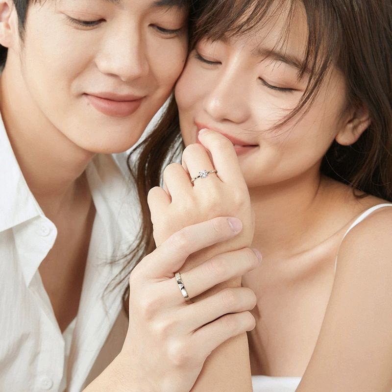FANCIME Nhẫn Cưới Nhẫn Đính Hôn Nhẫn Xưng Tội Nhẫn Có Thể Điều Chỉnh Tình Yêu Lời Hứa Nhẫn Dành Cho Cặp Đôi Khắc Tùy Chỉnh Lễ Tình Nhân Lễ Hội Qixi Quà Tặng