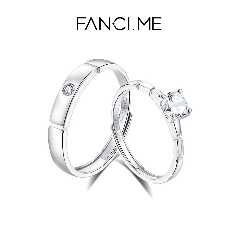 FANCIME Nhẫn Cưới Nhẫn Đính Hôn Nhẫn Xưng Tội Nhẫn Có Thể Điều Chỉnh Tình Yêu Lời Hứa Nhẫn Dành Cho Cặp Đôi Khắc Tùy Chỉnh Lễ Tình Nhân Lễ Hội Qixi Quà Tặng