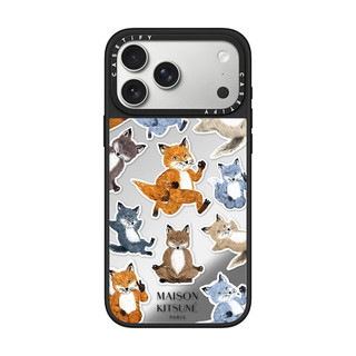 Dành Cho iPhone 17 16 15 Pro Max Maison Kitsune Fox Sticker Case Cho iPhone 13 14 Pro Max Cứng PC Ốp điện thoại iPhone 11 12 Vỏ Gương Chống Sốc