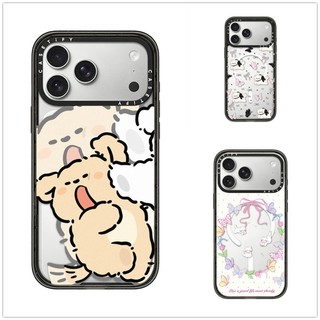 Từ Tính Không Dây Cho iPhone 17 16 15 14 13 Pro Max Plus Chó Và Mèo Đen Nơ Acrylic Cứng PC Ốp điện thoại