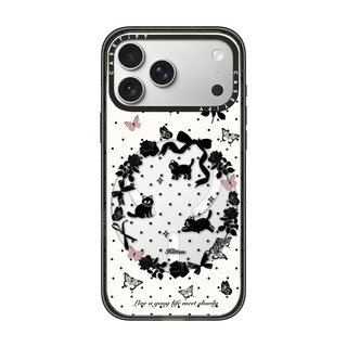 Từ Tính Không Dây Cho iPhone 17 16 15 14 13 Pro Max Plus Chó Và Mèo Đen Nơ Acrylic Cứng PC Ốp điện thoại