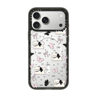 Từ Tính Không Dây Cho iPhone 17 16 15 14 13 Pro Max Plus Chó Và Mèo Đen Nơ Acrylic Cứng PC Ốp điện thoại