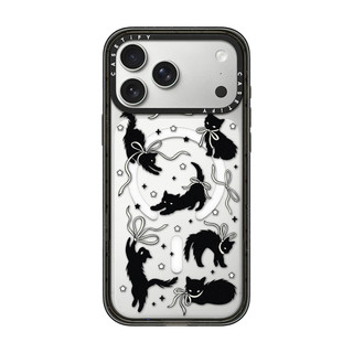 Từ Tính Không Dây Cho iPhone 17 16 15 14 13 Pro Max Plus Chó Và Mèo Đen Nơ Acrylic Cứng PC Ốp điện thoại