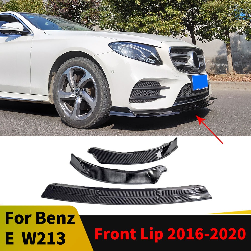 Tấm chắn sợi Carbon Cản trước Lip Chin Bảo vệ tạo kiểu lướt gió cho Mercedes Benz E W213 C238 E300 E200 E260 2016 2017 2018 2019 2020
