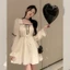 Đầm trắng tay dài tiểu thư công chúa đầm dài nàng thơ tiệc sinh nhật corset váy liền thân dáng dài