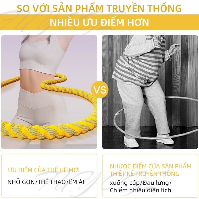 FUYOGI Hula Hoop Bài tập thể dục bụng Mùa xuân Dây Oxford mềm mại và di động