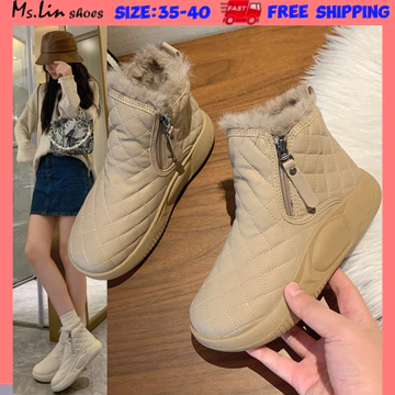 [Ms.LIN] Giày bốt tuyết cao cấp Plus Velvet phiên bản Hàn Quốc dành cho nữ, Giày bốt nữ, Giày bốt mùa đông nữ, Giày bốt nữ