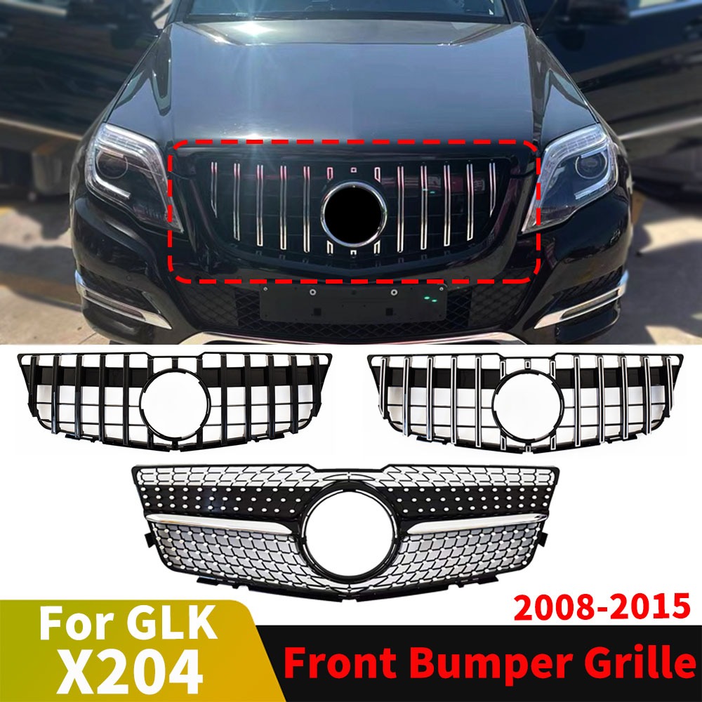 Lưới tản nhiệt đầu vào phía trước Racing Grill cho Mercedes Benz GLK X204 2008 2009 2010 2011 2012 2013 2014 2015 Lưới trên Facelift Sửa đổi một phần thay thế