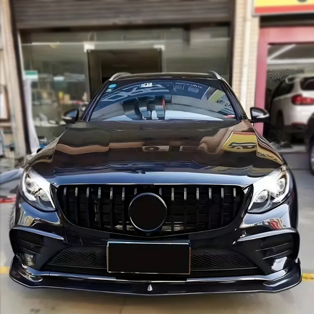Lưới giữa GT Kim Cương Phong Cách Đầu Vào Trước Lưới Tản Nhiệt Đua Ốp Lưng Nướng Cho Xe Mercedes Benz GLC X253 2015 2016 2017 2018 Ngoại Thất Một Phần Điều Chỉnh