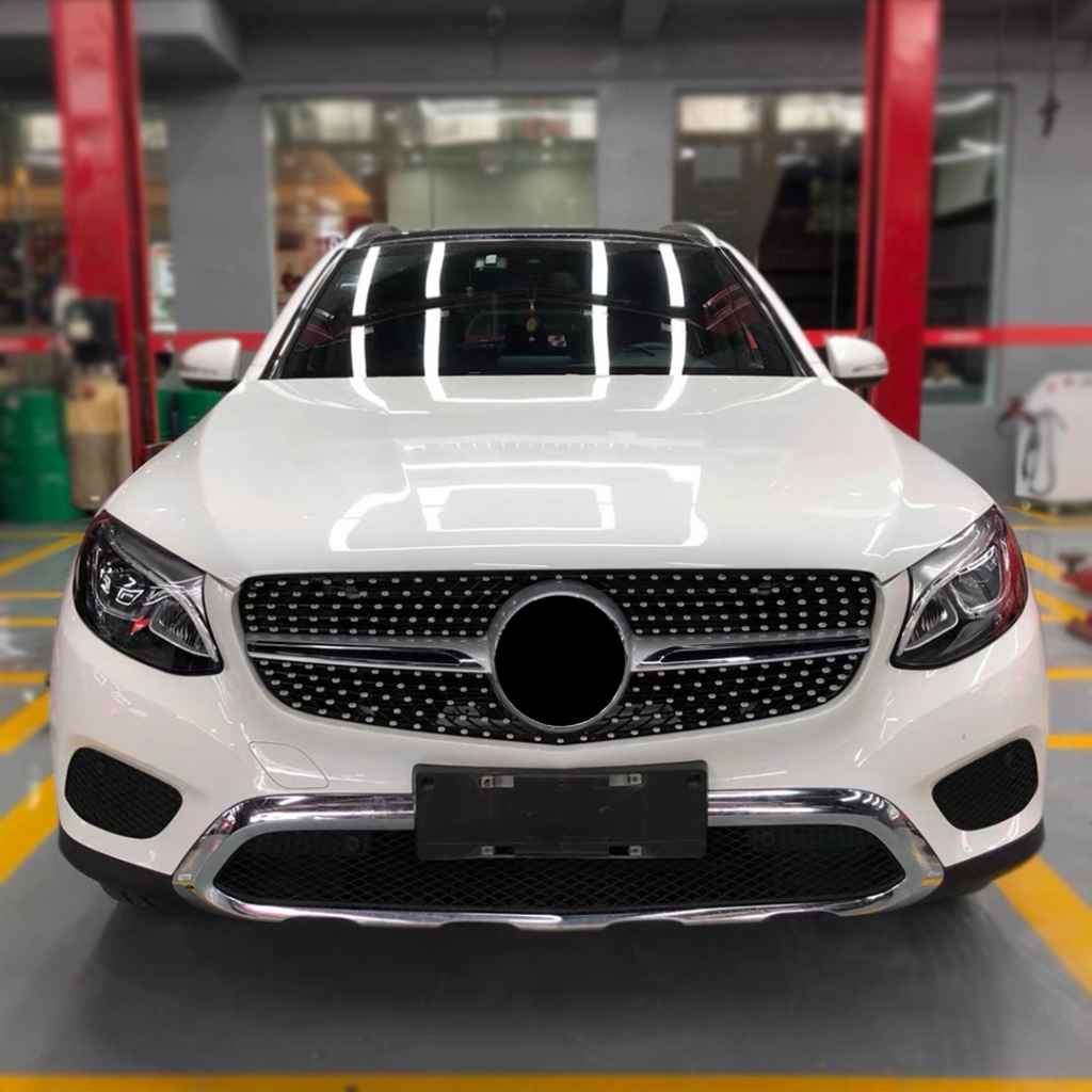Lưới giữa GT Kim Cương Phong Cách Đầu Vào Trước Lưới Tản Nhiệt Đua Ốp Lưng Nướng Cho Xe Mercedes Benz GLC X253 2015 2016 2017 2018 Ngoại Thất Một Phần Điều Chỉnh
