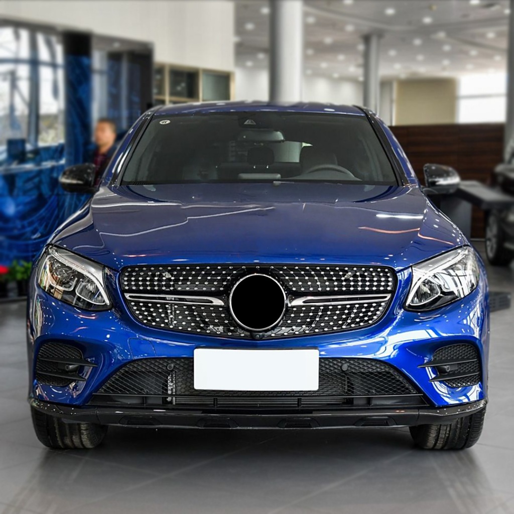 Lưới giữa GT Kim Cương Phong Cách Đầu Vào Trước Lưới Tản Nhiệt Đua Ốp Lưng Nướng Cho Xe Mercedes Benz GLC X253 2015 2016 2017 2018 Ngoại Thất Một Phần Điều Chỉnh