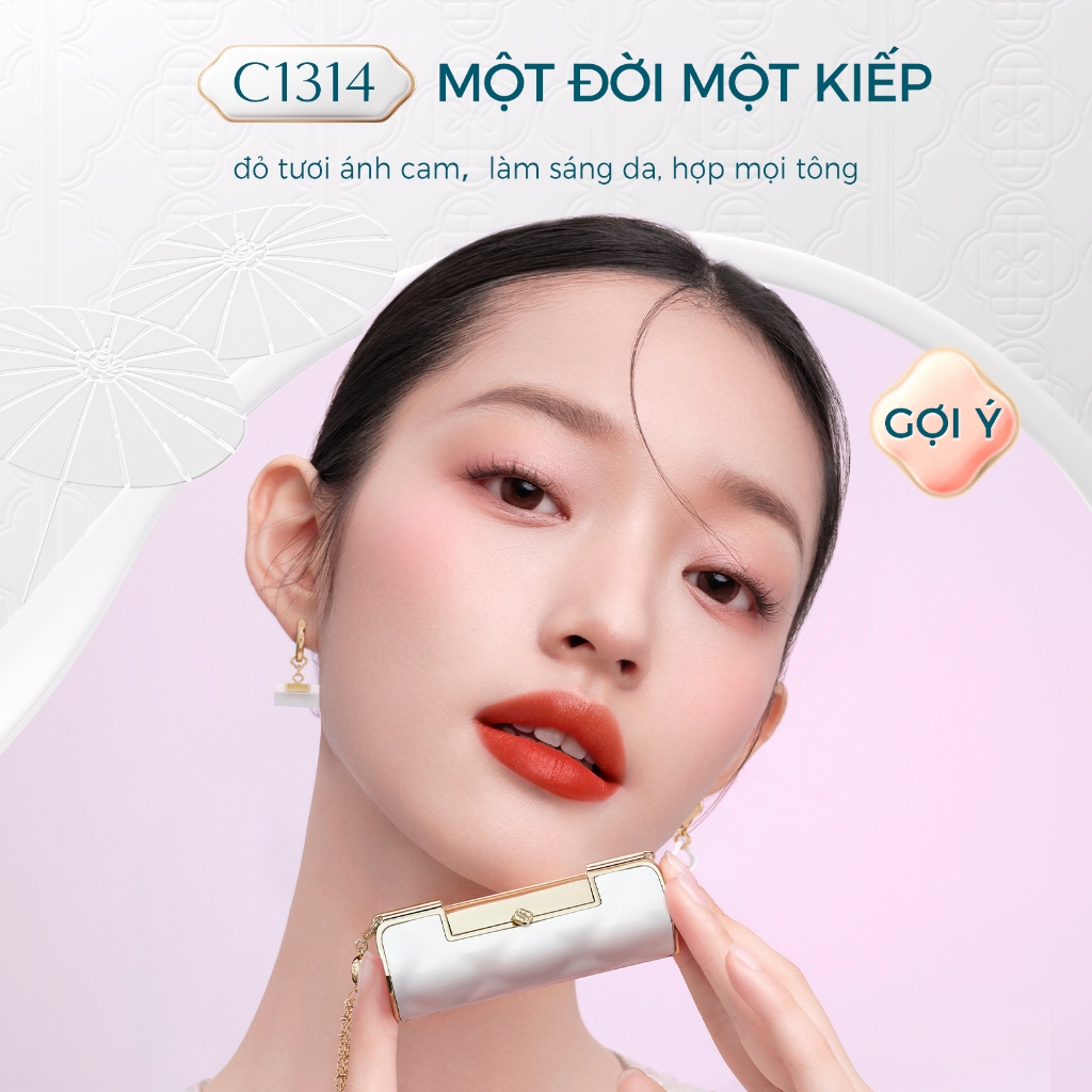 Florasis (Hoa Tây Tử) Son lì khóa tim 2.0 Blooming Rouge Soft Matte Love Lock – Thiết kế cao cấp, lì mịn, dưỡng ẩm