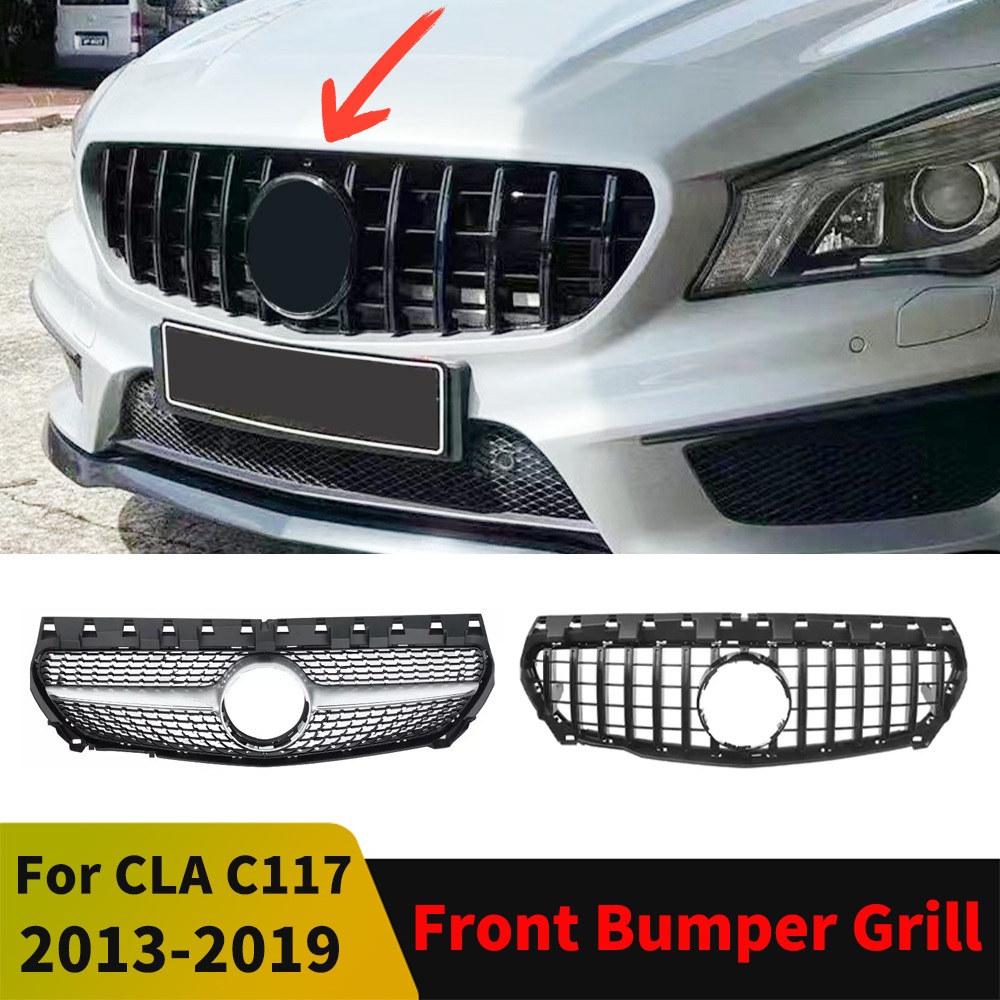 Lưới tản nhiệt cản trước Lưới tản nhiệt đầu vào GT Diamond cho Mercedes C117 W117 Benz CLA 2013 2014 2015 2016 2017 2018 2019 Chỉnh sửa Facelift