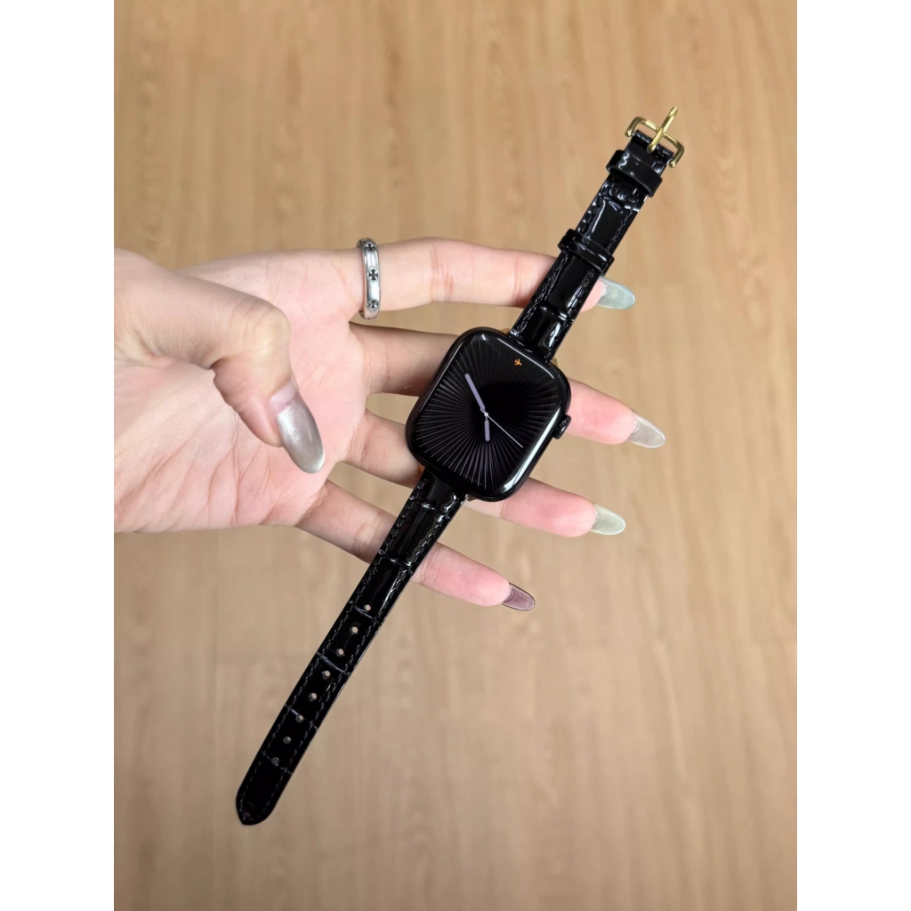 Tính khí nữ Họa tiết bóng trơn eo nhỏ Dây da thật cho Apple Watch S11 SE3 Ultra3 S10 S9 S8 SE S7 S6 Ultra 49mm 46mm 42mm 40mm 44mm 41mm 45mm Iwatch Band