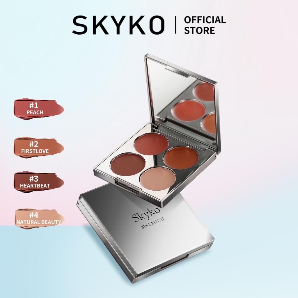 SKYKO Blush Cream 4 TRONG 1 Palette Hydrating Muti-use Lipstick & Blusher Trang điểm cho bé