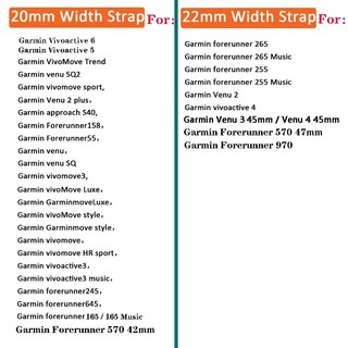 Dây da thanh lịch 20mm 22mm cho Garmin Vivoactive 6 5 / 165 245 645 255 265 570 970 158 55 / Venu 4 3 SQ 2