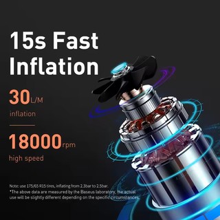 Máy nén khí ô tô Mini Baseus 12V 150PSI Máy bơm lốp ô tô di động Máy bơm hơi kỹ thuật số thông minh cho ô tô Xe đạp Thuyền máy bơm không khí