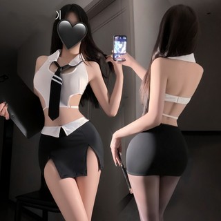 LUOXIAKE Người Giúp Việc Và Thư Ký Đồng Phục Đầm Gợi Cảm Nữ Cosplay Đồ Lót Gợi Cảm