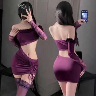 LUOXIAKE Người Giúp Việc Và Thư Ký Đồng Phục Đầm Gợi Cảm Nữ Cosplay Đồ Lót Gợi Cảm