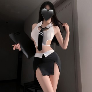 LUOXIAKE Người Giúp Việc Và Thư Ký Đồng Phục Đầm Gợi Cảm Nữ Cosplay Đồ Lót Gợi Cảm