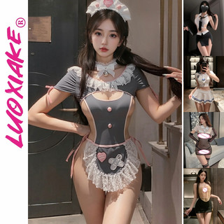 LUOXIAKE Người Giúp Việc Và Thư Ký Đồng Phục Đầm Gợi Cảm Nữ Cosplay Đồ Lót Gợi Cảm