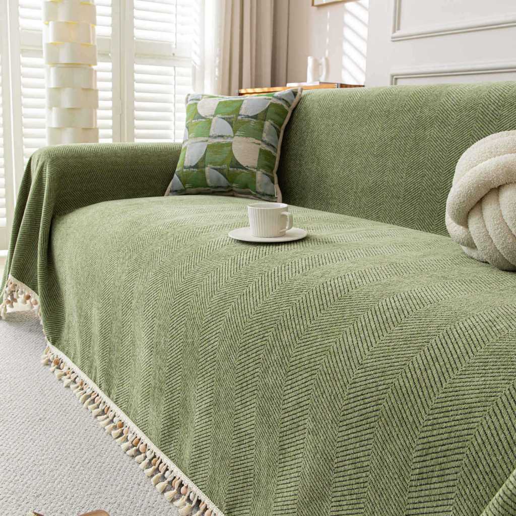 Chăn Sofa Tua Rua Sọc Hiện Đại, Vỏ Sofa Chống Trơn Trượt, Vỏ Nội Thất Thú Cưng Đa Năng Cho Sofa Hình Chữ L, Ghế Tình Yêu