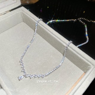 Bộ trang sức zircon sang trọng, gồm vòng cổ và dây chuyền lấp lánh - Phù hợp tiệc cưới và làm quà tặng